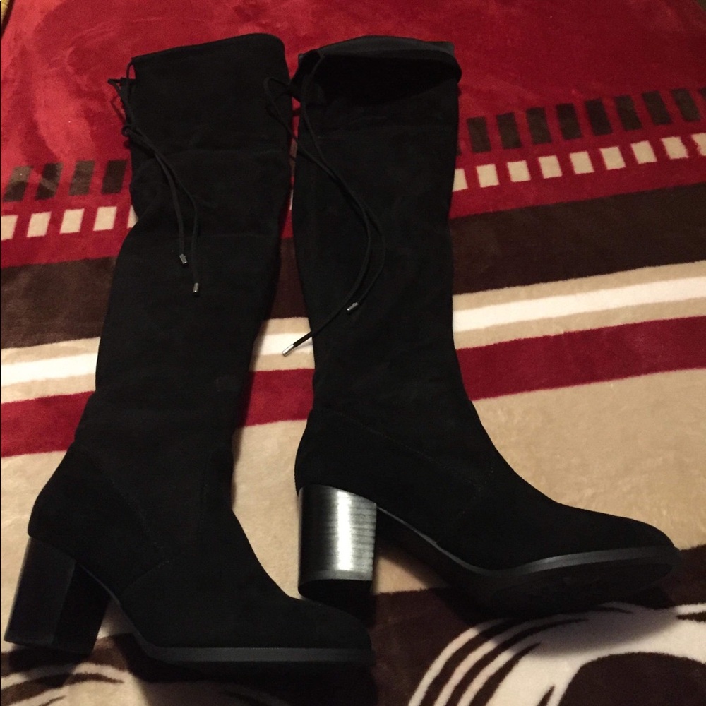 Black knee length boots
